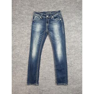 Blue Monkey Luxury Skinny Jeans W28 L32 Embellished Y2K Stretch‎ Denim